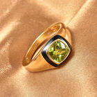 Peridot Solitär Ring 925 Silber Gelbgold Vergoldet image number 1