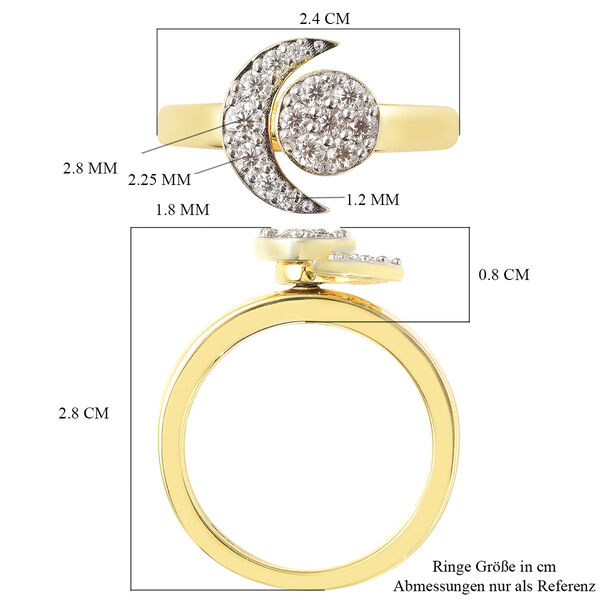 Moissanit Ring, 925 Silber Bicolor  ca. 0,43 ct image number 7