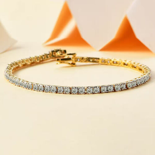 LUXURIANT DIAMOND- SGL zertifiziertes VS-EF Labor Diamant Armband in 585 Gelbgold, 19cm - 5 ct. image number 2