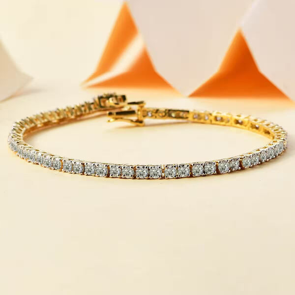 LUXURIANT SGL zertifiziertes VS-EF Labor Diamant Armband in 585 Gelbgold, 19cm - 5 ct. image number 2