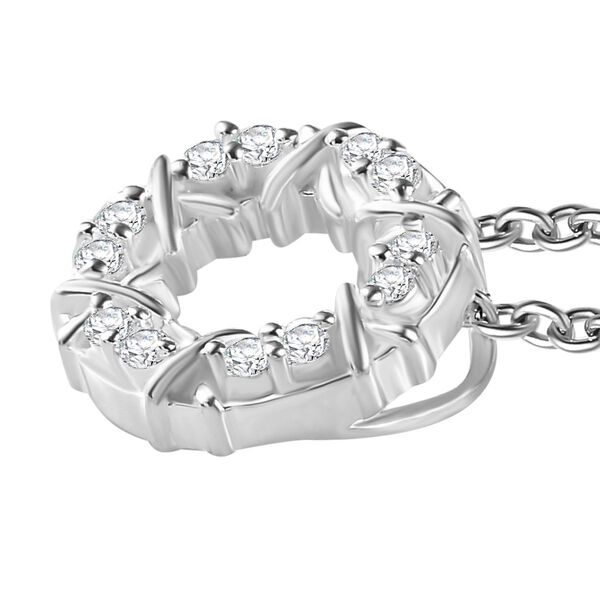 XOXO wei&szlig;er kubischer Zirkonia-Anh&auml;nger mit 50cm Kette - 0,24 ct. image number 5