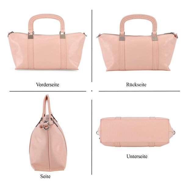 Eleganter Leder Crossbody Tasche im Clean Chic Look 27 x 17 x 10 cm Ros&eacute; image number 5