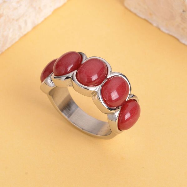 Roter Achat-Ring, reiner Edelstahl (Gr&ouml;&szlig;e 16.00) ca. 5,00 ct image number 1