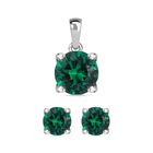 Swarovski Majestätische grüner Kristall Schmuckset 925 Silber platiniert