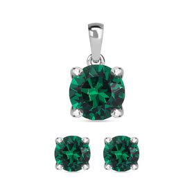 J Francis gefertigt mit SWAROVSKI- 2er-Set- Majestätisches grünes Kristall Swarovski-Schmuckset