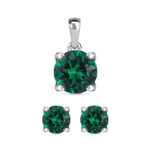 J Francis gefertigt mit SWAROVSKI- 2er-Set- Majestätisches grünes Kristall Swarovski-Schmuckset image number 0
