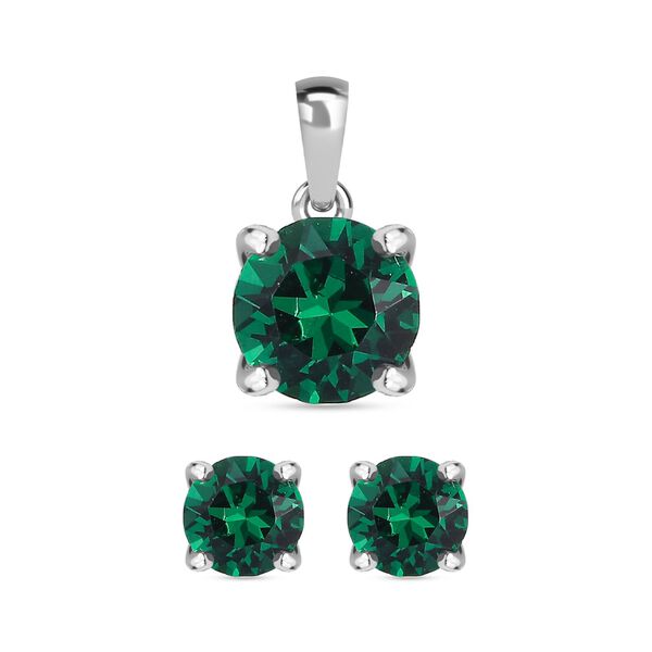 J Francis gefertigt mit SWAROVSKI- 2er-Set- Majestätisches grünes Kristall Swarovski-Schmuckset image number 0