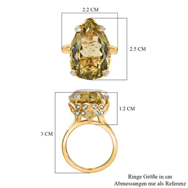 Ouro Verde Quarz und Zirkon Cocktail Ring - 18,64 ct. image number 7