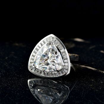 Moissanit Ring 925 Silber rhodiniert (Gr&ouml;&szlig;e 18.00) ca. 5,64 ct