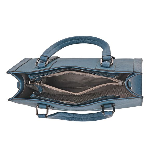 Crossbody Tasche aus 100% echtem Leder, 32x13x21 cm, Blau image number 5