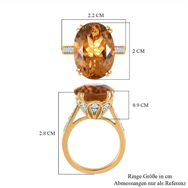 Citrin und Zirkon Cocktail Ring- 13,73 ct. image number 7