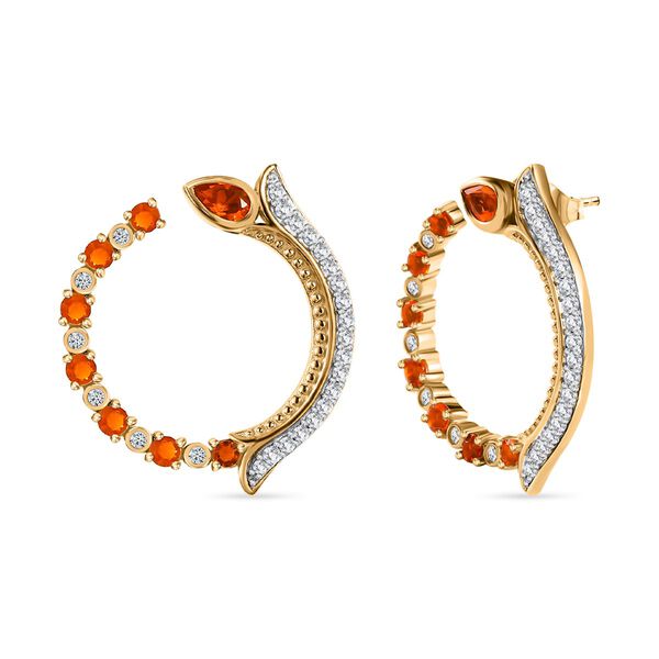 AA Salamanca Feueropal und Zirkon Ohrringe - 1,43 ct.