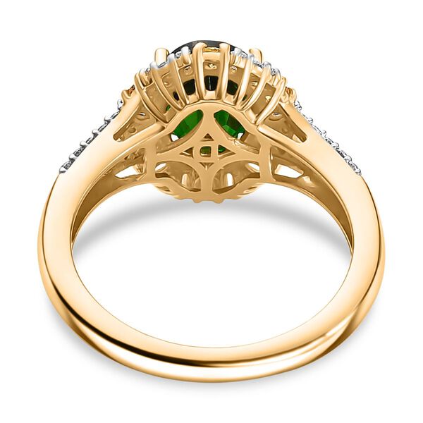 D'Joy Nat&uuml;rlicher Chromdiopsid, Gelber Saphir Ring 925 Silber 750 Gelbgold Vermeil (Gr&ouml;&szlig;e 17.00) ca. 2,52 ct image number 5