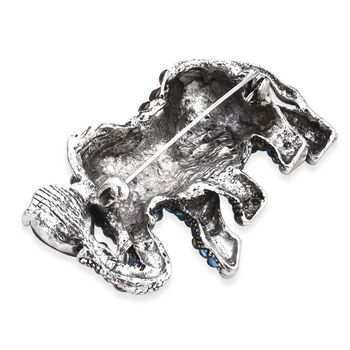 Blau Kristall Brosche