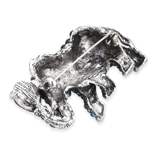 Blau Kristall Brosche image number 3