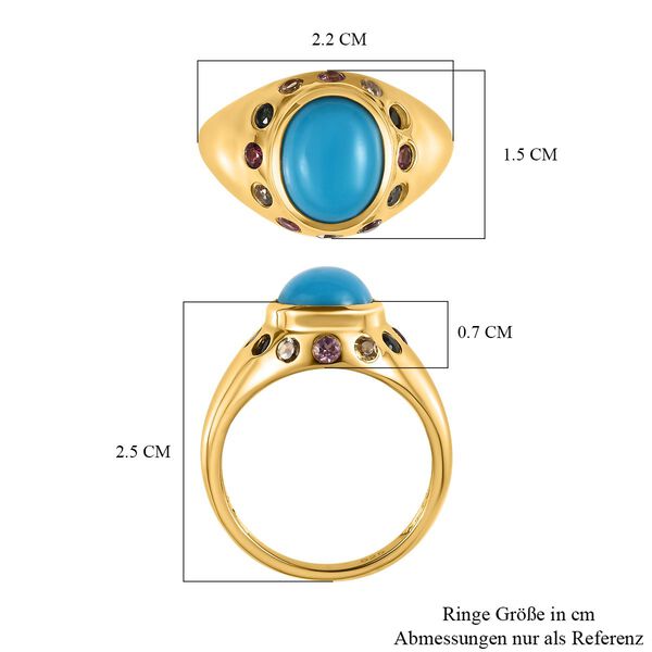 AA Sleeping Beauty T&uuml;rkis und Mehrfach-Turmalin-Ring - 3 ct. image number 7