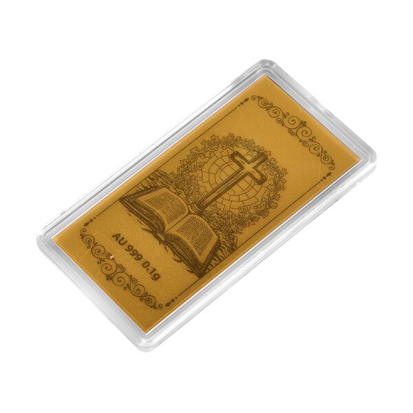 999er Gold-Barren mit Bibel-Motiv image number 3