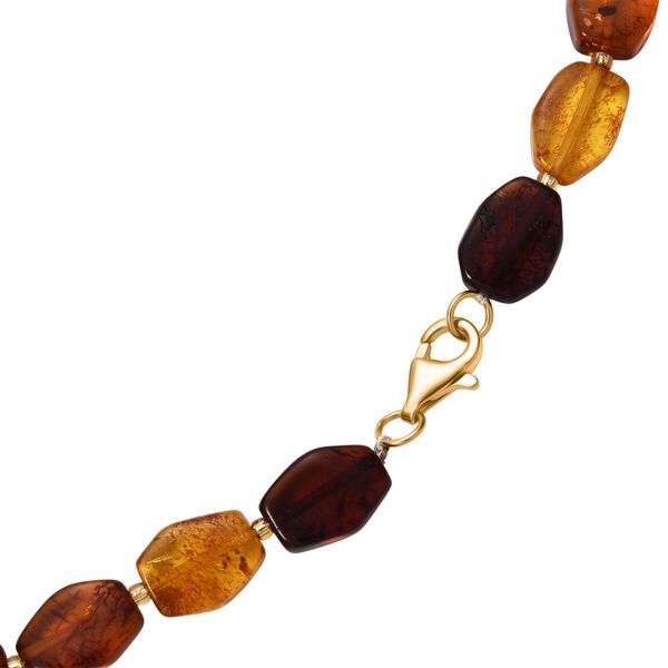 D'Joy Mehrfarbiger Bernstein Halskette ca. 50 cm 925 Silber vergoldet image number 5