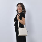 Crossbody Tasche aus Kunstleder mit abnehmbarem Riemen, Größe 24x11x22 cm, Weiß image number 1