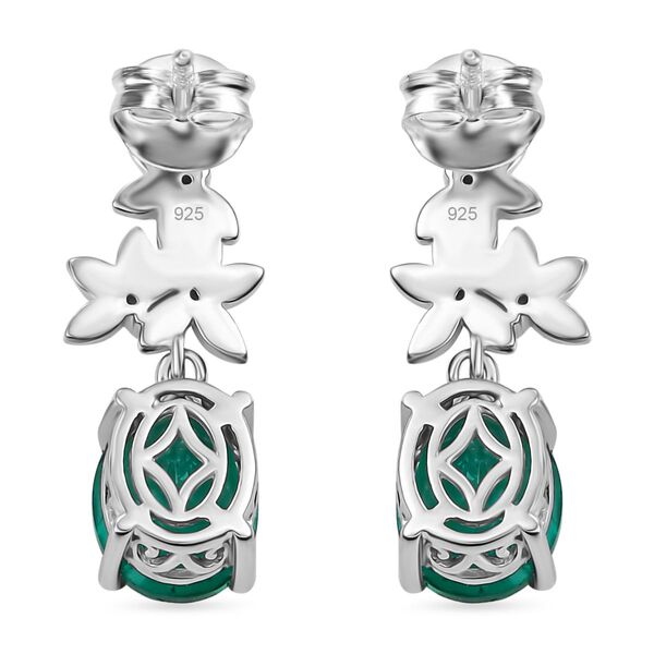 Smaragd Triplett-Quarz und Zirkon Ohrringe - 6,01 ct. image number 5