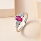 Fissure gefüllt Rubin und Diamant Ring 925 Silber platiniert  ca. 1,41 ct image number 1