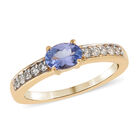 Tansanit und Zirkon-Ring, 925 Silber vergoldet  ca. 0,69 ct image number 3
