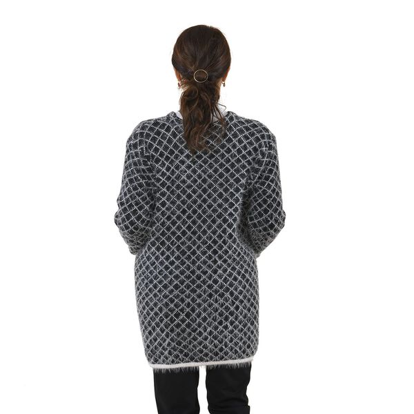 Kuschelig weicher und langer Cardigan mit Taschen, One Size, Karomuster image number 2