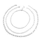 EVER TRUE 3er- Set - Büroklammerketten ca. 46 cm, 56 cm, 65 cm, Edelstahl