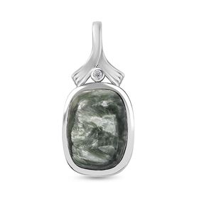 Sibirischer Seraphinite und Zirkon-Anhänger - 10,19 ct.