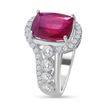 AA afrikanischer Rubin und Zirkon-Ring - 7,38 ct.