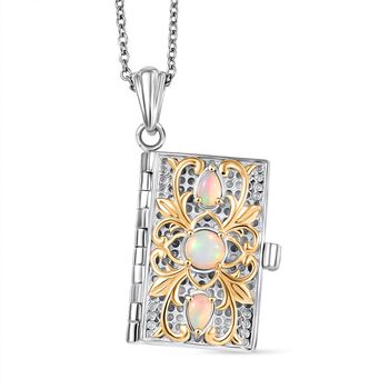 AA Opal heiliger Bibel-Anh&auml;nger mit 45cm Kette - 0,72 ct.