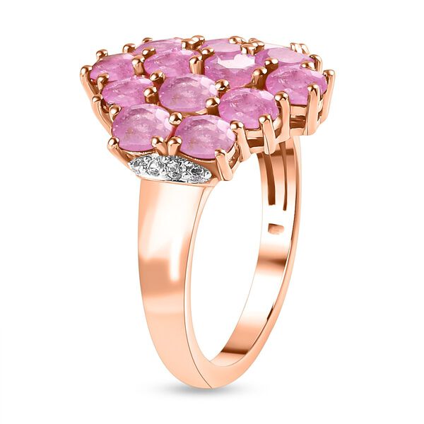 Ilakaka Rosa Saphir und wei&szlig;er Zirkon Ring, 925 Silber ros&eacute;vergoldet (Gr&ouml;&szlig;e 17.00) ca. 3,72 ct image number 5