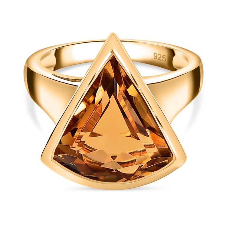 Citrin Ring, 925 Silber Gelbgold Vermeil, (Größe 17.00) ca. 5.59 ct image number 0