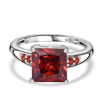 LUSTRO STELLA - Granat Zirkonia Ring, 925 Silber (Gr&ouml;&szlig;e 17.00)