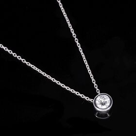 LUXURIANT VS-EF Labor Diamant Anh&auml;nger mit 50cm Kette, 925 Silber platiniert- 0,25 ct.