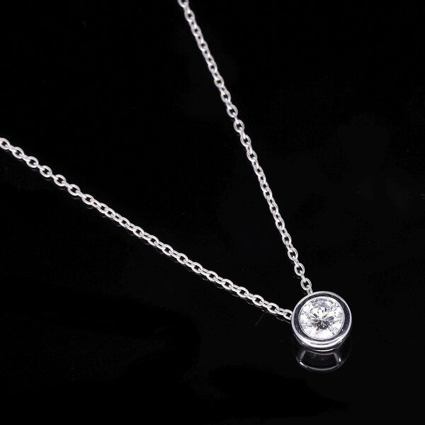 LUXURIANT VS-EF Labor Diamant Anh&auml;nger mit 50cm Kette, 925 Silber platiniert- 0,25 ct. image number 1