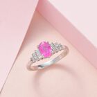 Fissure gefüllt rosa Saphir und Diamant Ring 925 Silber platiniert  ca. 1,33 ct image number 1