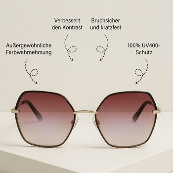 Sole und Luce - Swiss Eyewear - Transparente Polarisierende Sonnenbrille mit Farbverlauf in Braun-Rosa