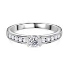 Moissanit Ring 925 Silber rhodiniert (Größe 20.00) ca. 0,52 ct