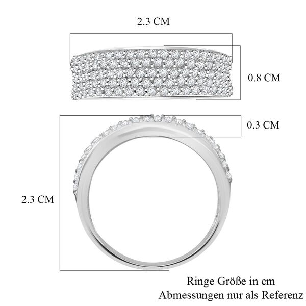 LUSTRO STELLA - Weißer Zirkonia Ring 925 Silber rhodiniert (Größe 18.00) image number 6