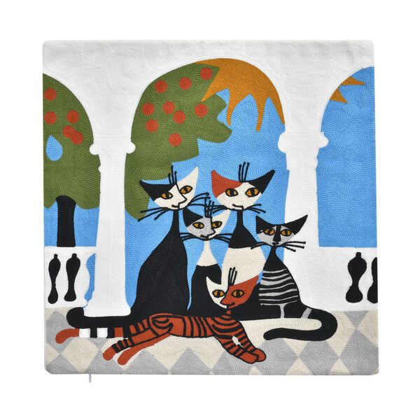 Besticktes Kissenbezug mit Rei&szlig;verschluss, Katzen image number 3