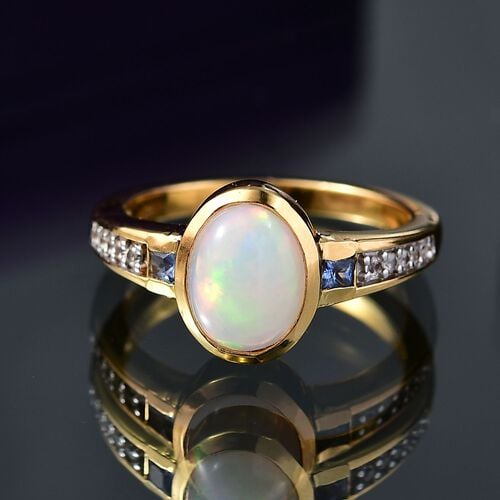 D’Joy Natürlicher, äthiopischer Welo Opal, ceylonfarbener Saphir und Zirkon Ring - 1,44 ct. image number 1