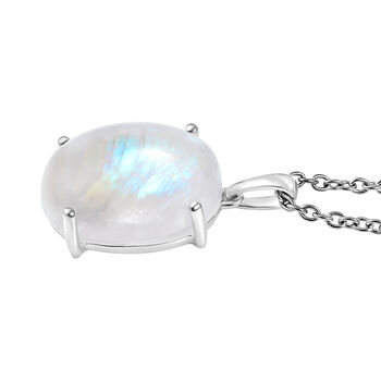 D'Joy AA Regenbogen Mondstein Anh&auml;nger mit 50cm Kette - 10,90 ct.