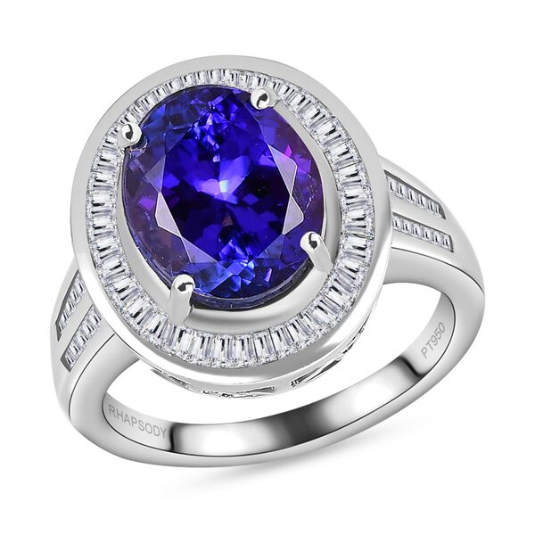 RHAPSODY AAAA Tansanit und VS Diamant Ring in 950 Platin - 5,59 ct. image number 4