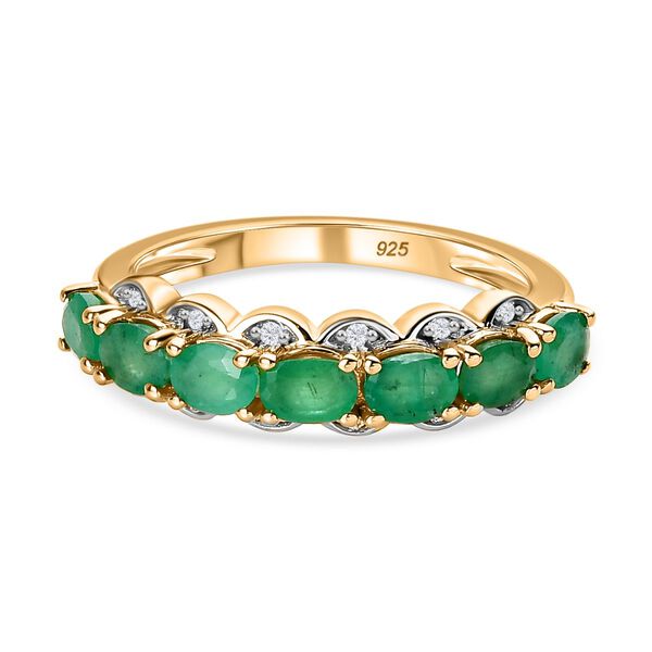 Kagem sambischer Smaragd und Zirkon-Ring - 1,16 ct. image number 0