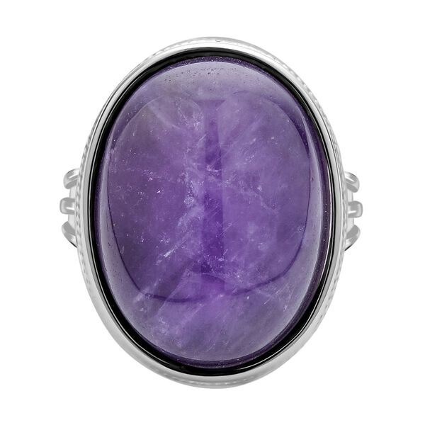 Cabochon Amethyst Ring, Edelstahl, ca. 25,00 ct