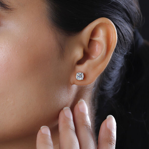 Moissanit Solitär Ohrstecker - 1,84 ct. image number 3