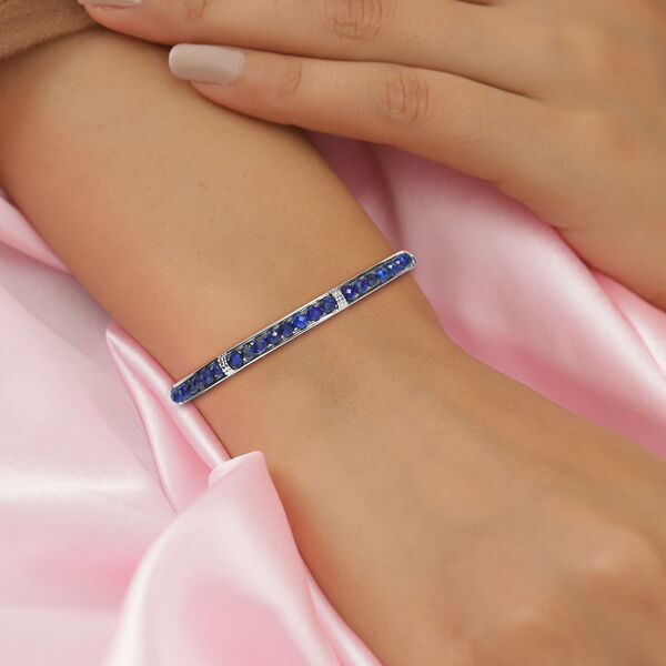 Lapislazuli-Armreif, 20 cm, Messing platiniert ca. 22,22 ct image number 3