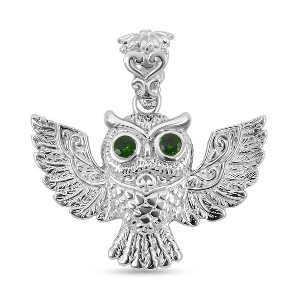 Royal Bali Kollektion - Nat&uuml;rlicher Chromdiopsid-Eule-Anh&auml;nger - 0,26 ct.