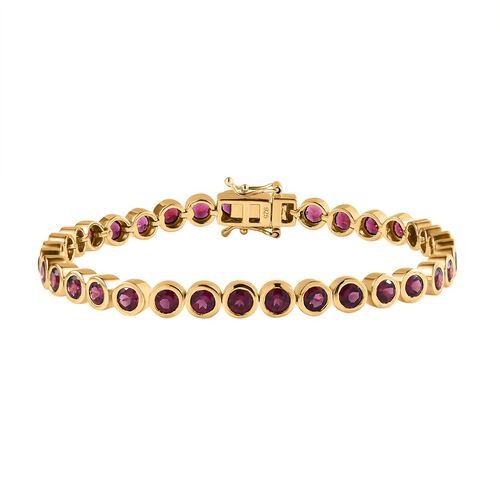 Rhodolith Granat Armband, ca. 20 cm, 925 Silber Gelbgold Vermeil, ca. 10.85 ct image number 0